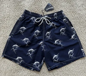 NWT 100% Authentic Vilebrequin MOOREA Swim Trunks - NAVY BLUE - M - MEN -MEDIUM - Picture 1 of 5