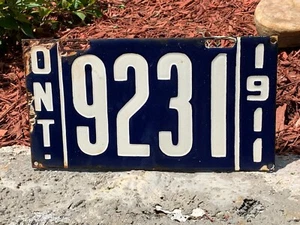 "1911 Ontario Kanada" dickes Porzellan Nummernschild, (12"x 6,5") *ANGEBOT LESEN* - Bild 1 von 9