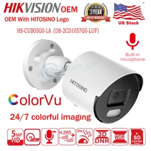 Hikvision(OEM) DS-2CD1057G0-LUF 5MP MIC ColorVu Bullet Outdoor IP Network Camera