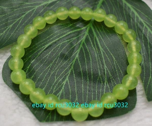 6/8/10/12/14mm Natural Green Peridot Round Beads Gemstone Bracelet 7.5" - Picture 1 of 17