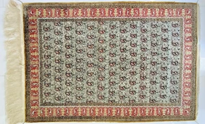 FASCINANTE ALFOMBRA ANTIGUA 100% SEDA DISEÑO DE CACHEMIRA DE CACHEMIRA POR RASHTIZADEH - Imagen 1 de 12