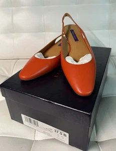 NIB Ralph Lauren Collection Women’s Orange Slingback Pumps 37.5 (23cm) US 6.5 - Picture 1 of 10
