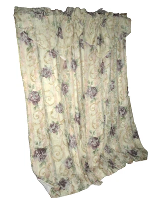 CROSCILL CHAMBORD CASSIS FLORAL VERDE AMATISTA (4P) PANELES CORTINAS, cenefas Foto 1 de 4