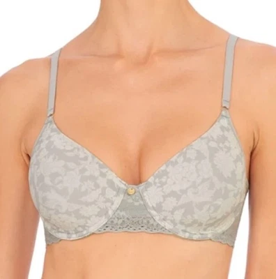 Sutiã NATORI 721154 Bliss Perfection camiseta cinza floral novo tamanho 32DDD - Imagem 1 de 4