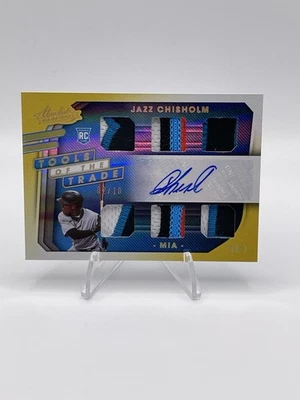 Jazz Chisholm 2021 Absolute RC 6 Multi-Color Patch Gold Rookie Auto SP 02/10 RPA - Image 1 of 2