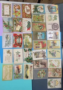 Original 1910 Christmas Postcards Lot Of 32 Wisconsin Stamp - Picture 1 of 14