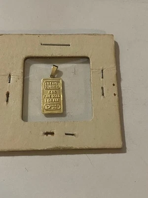 COLGANTE BARRA ORO AMARILLO 14K CREDIT ZURICH .585 ORO FINO 22X9MM - 1.0G Foto 1 de 3