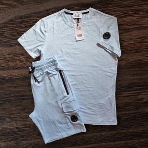 CP Company T-shirt & Shorts Summer Set - Baby Blue | Men's XXL - Picture 1 of 5