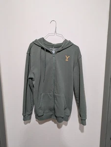 Yellowstone XS Salbeigrün Dutton Ranch Logo Full Zip Hoodie Baumwollmischung - Bild 1 von 4