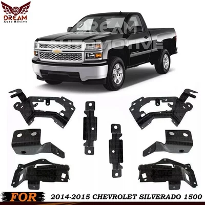 Front Bumper Support & Mount Bracket Set For 2014-2015 Chevrolet Silverado 1500 - Image 1 of 4
