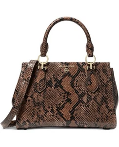 BOLSO BANDOLERA MUJER MICHAEL KORS MARILYN ESTAMPADO PIEL SERPIENTE MARRÓN NEGRO - Imagen 1 de 5
