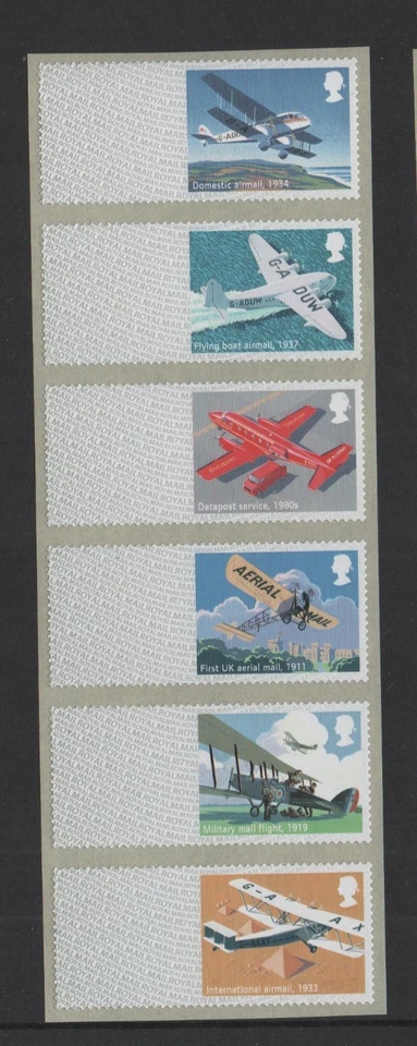 MAIL  BY  AIR 2017 BLANK STRIP  of 6 DOMESTIC 1934 TOP  POST GO  SUPERB  -  RARE - Image 1 of 1