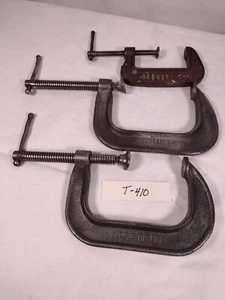3 Vtg C-Clamps 2-Adjustable 1440-4” & 1-Judd 3” (410) - Picture 1 of 8