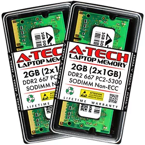 2GB 2x1GB PC2-5300S Dell Inspiron 6000 6400 640m 9300 E1505 E1705 Memory RAM - Picture 1 of 2