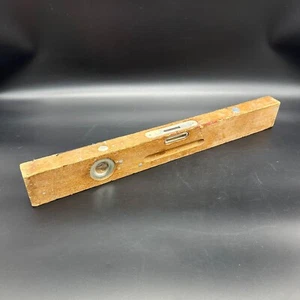 Vintage Wooden Bubble Level Tool 1960s Japan Industrial Rustic Garage Man Cave - Picture 1 of 12