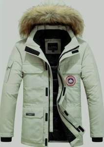 Herren Winterjacke Pelzkragen Mit Kapuze Warme Winter Mäntel Jacken Fell. Gr: M - Bild 1 von 5