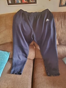 Men Adidas Jogger Sweatpants Men's XLarge Black Ankle Zip Stretch - Picture 1 of 7