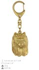 Yorkshire Terrier Type 2 - Gold Plated Key Chain with A Dog Art Dog