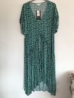 Ladies Green Patterned Dress Size 20 New With Tags