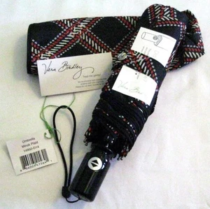 Vera Bradley MINSK LARGE Regenschirm mit Ärmel KOMPAKT 4 Handtasche BEUTELTASCHE SCHWARZ rot Neu mit Etikett - Bild 1 von 1