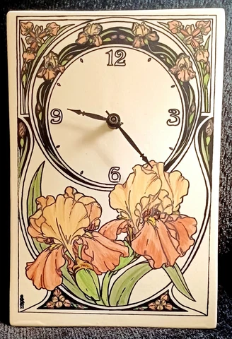 Santa Barbara Ceramic Design Wall Clock Iris Art Nouveau Vintage SBCD Cover