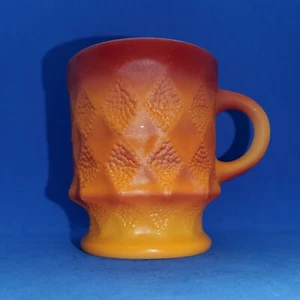 FIRE KING by Anchor Hocking MUG "KIMBERLY" Orange-Yellow Ombre, Stacking - Picture 1 of 4