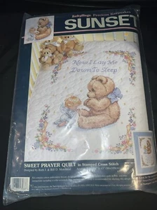 1996 Dimensions Sunset Stamped Cross Stitch Kit “Now I Lay Me Down To Sleep” - Picture 1 of 2