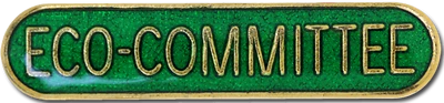 Eco-Committee Pin Badge in Green Enamel With Rounded Edge - Image 1 of 2