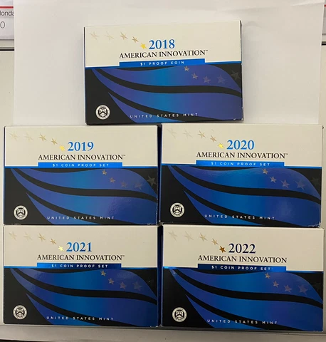 2018 S - 2022 S American Innovation $1 Coin Proof Sets (17 Coins) all w/ COA! Cover