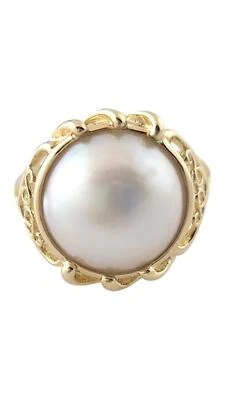 14K Yellow Gold Mabe Pearl Ring Size 6.25 #16366 - Image 1 of 4