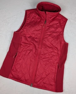 LL Bean Quilted Fleece Lined Full Zip Fitness Vest Womens Medium Reg Fuchsia - Picture 1 of 11