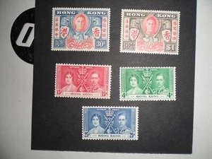 2 X Hong Kong 1937 Coronation and 1946 victory sets Fresh MM condition - Picture 1 of 2