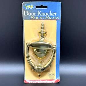 Vintage Solid Brass Door Knocker Ives Schlage C2-3125-605 Bright Brass - Picture 1 of 4