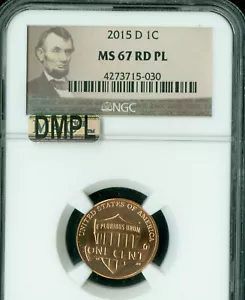 2015 D LINCOLN CENT SHIELD NGC MS67 PL RED MAC DMPL FINEST GRADE . - Picture 1 of 2