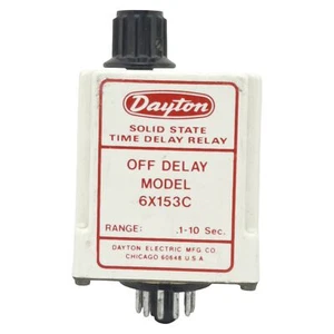 Dayton 6X153C Solid-State Time Delay Relay, .1-10sec Range, 120VAC In, 11-Pin - Picture 1 of 5