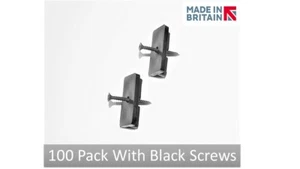 Composite Decking Clips Hidden Fixing Fasteners with Black Steel Screws 100 Pack - Picture 1 of 7