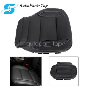 Driver Bottom Leather Seat Cover Jet Black For 2014-2019 GMC Sierra 2500/3500 HD - Picture 1 of 18