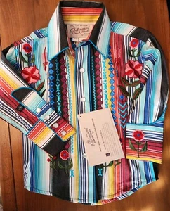 NEW Rockmount Ranch Wear XS Long Sleeve Pearl Snap Shirt Embroidered NWT $90 - Picture 1 of 9