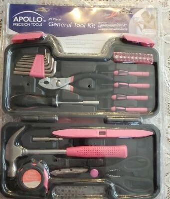 Apollo Precision Tools 39 Piece Household Tool Set - Pink - New - Image 1 of 4