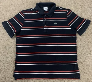 Polo uomo Lacoste GRANDE a righe manica corta rossa bianca golf preppy casual - Foto 1 di 10