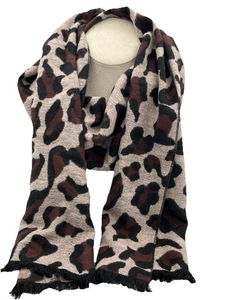 Alfani Winterschal komplett Seide Strick rechteckig Leopardenmuster - Bild 1 von 5