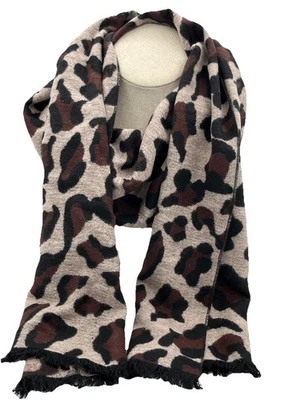 Alfani все шелк трикотажа прямоугольный зимний шарф леопард печать - Изображение 1 из 4
