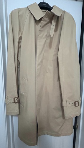Burberry London Trench Coat Uomo 40R 100% Cotone Garbadine Beige Come Nuovo