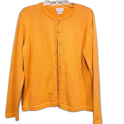 Foxcroft горчичный желтый кардиган подкладка кнопки 100% хлопок Corpcore женщин S - Изображение 1 из 4