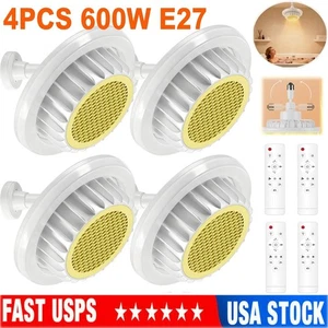 4PCS E27 Bathroom LED Light Heater 600W Ceiling Heating Fan Lamp Remote Control - Picture 1 of 16