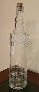 Clear Glass Decorative Bottle Sealed Cork 12.25" Tall New - Picture 1 of 7
