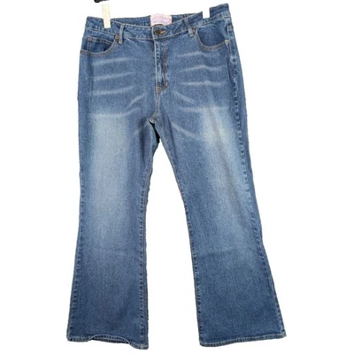 Steve & Barry's Mom Jeans Womens 16 Classic Dungarees Y2k Denim Midrise Wide Leg - Image 1 of 4