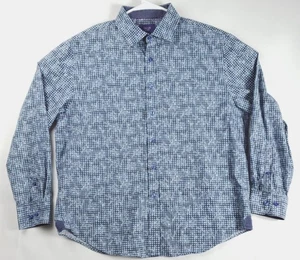 Tallia Hemd Herren Large blau weiß Flip Cuffs Baumwolle Langarm geblümt - Bild 1 von 11