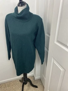 Vintage Talbots Tunika Y2K Pullover groß grün Lammwolle Angora Schulterpolster - Bild 1 von 12