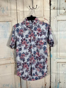 Izod Agua Salada Hombre Azul Claro Estilo Hawaiano Abotonado Talla Pequeña - Imagen 1 de 8